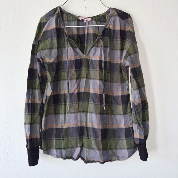 Juicy Couture Plaid Popover Top XS - Picture 1 of 6